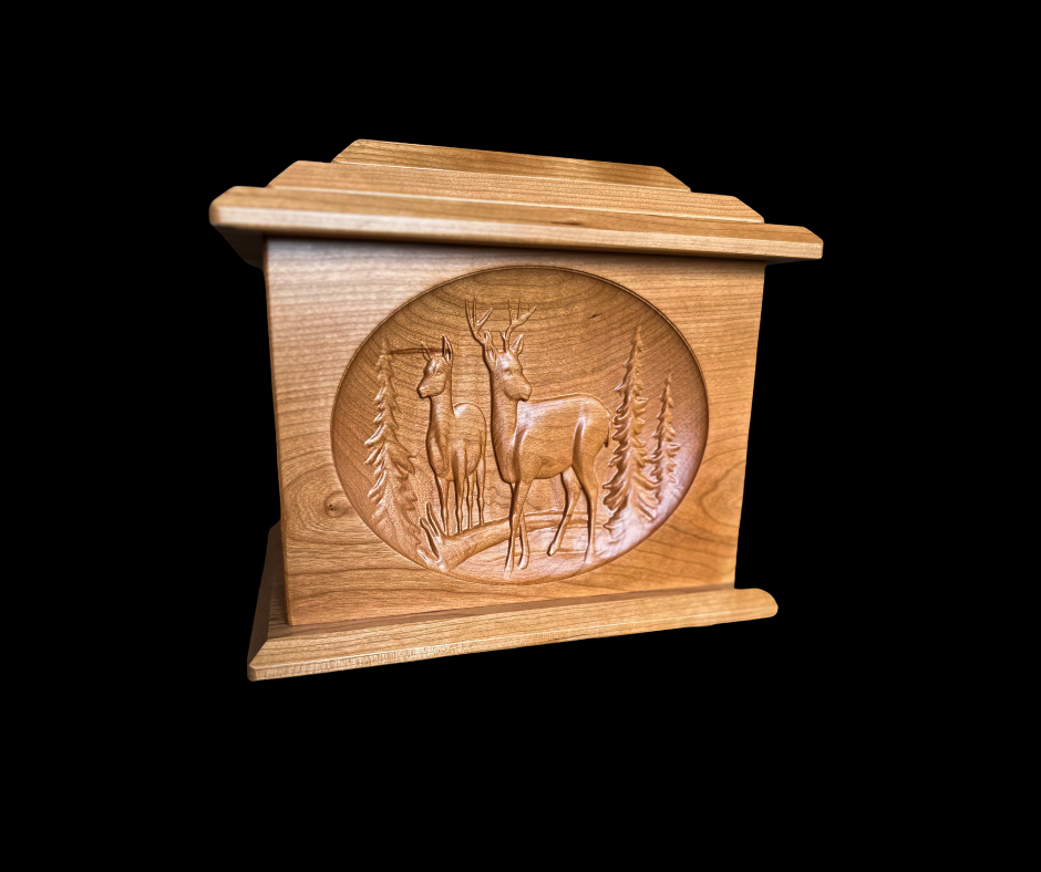 Deer Scene- Cherry Wood