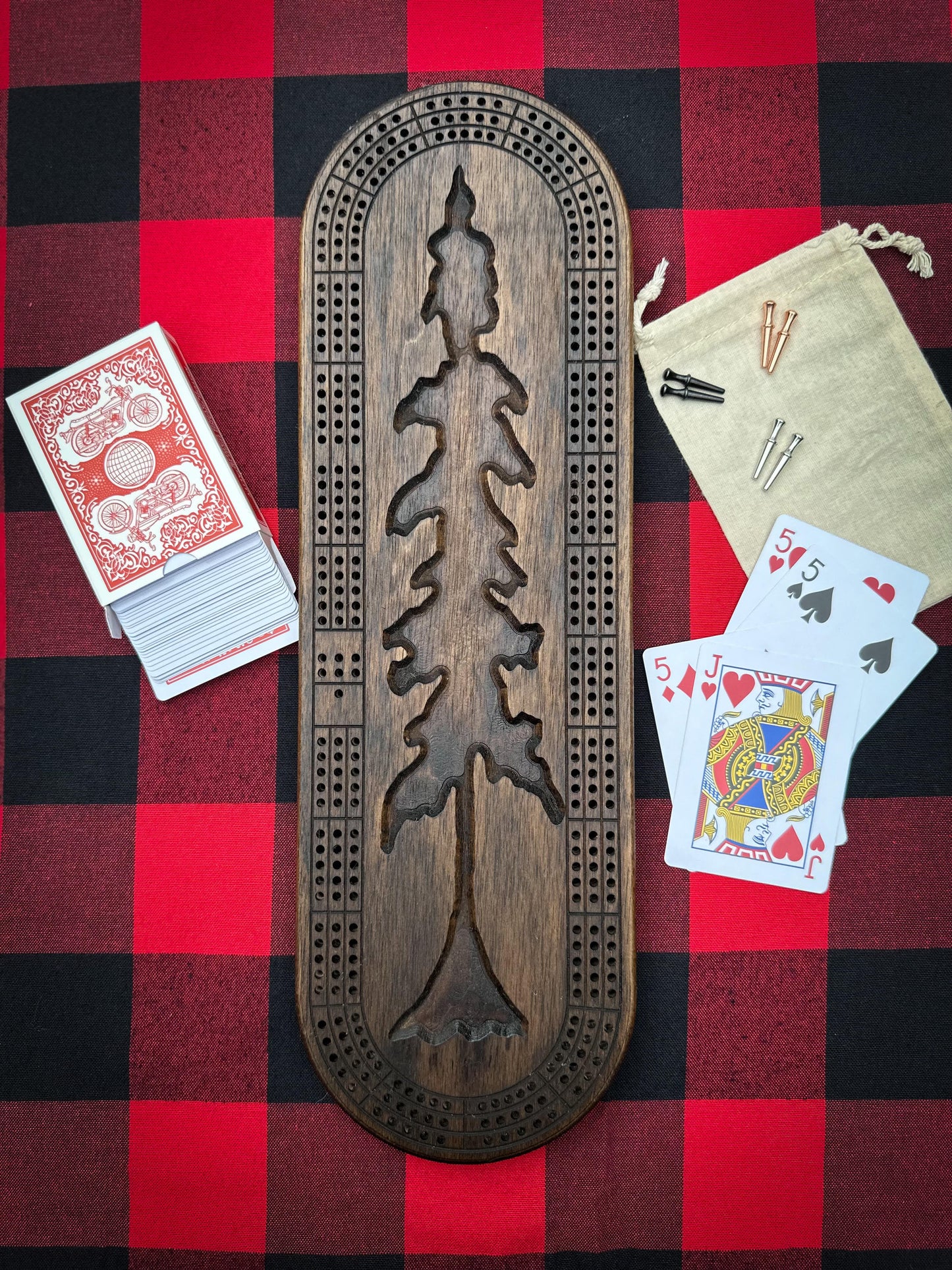 Custom order flat cribbage board